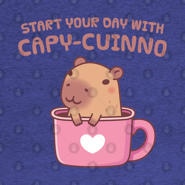 Cute Capybara Start Your Day With Capyuccino Coffee by rustydoodle